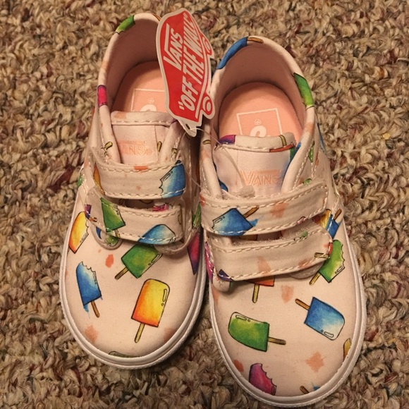 New Vans Pink Girls Popsicle Velcro Shoes - Picture 2 of 4